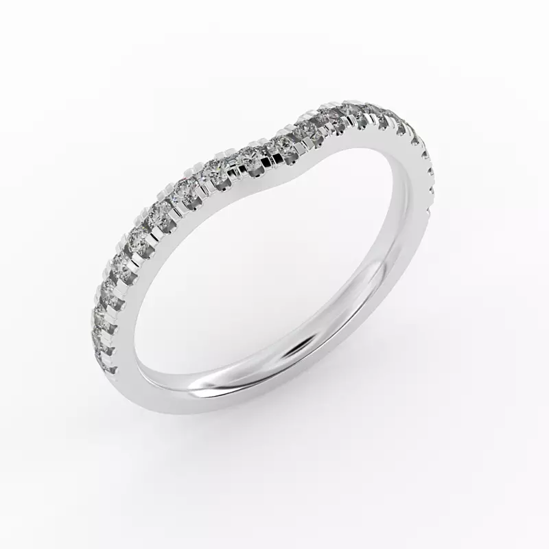 14K White Gold Ashley Pave Band