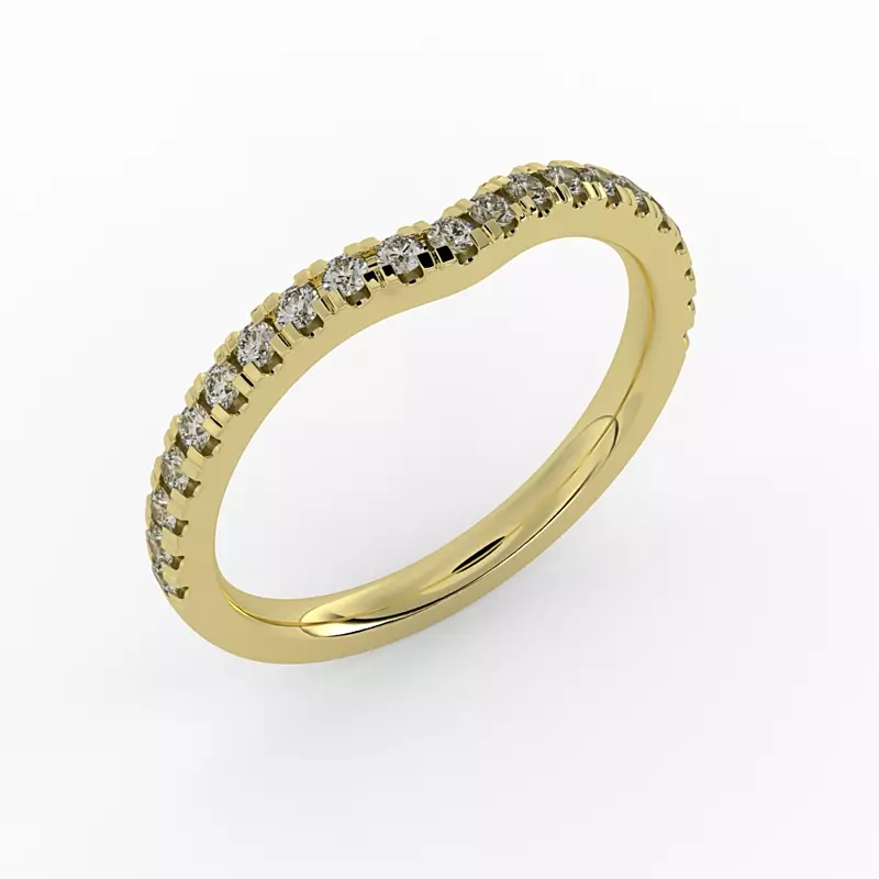 18K Yellow Gold Ashley Pave Band