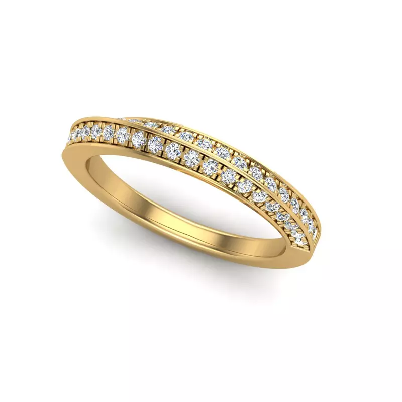 14K Yellow Gold Journee Double-Row Pave Band