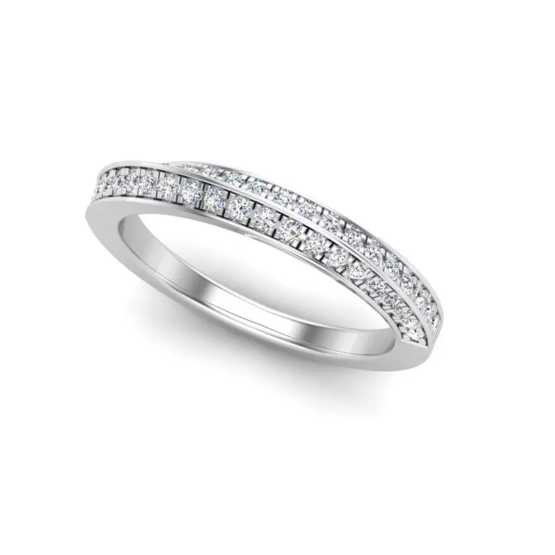 18K White Gold Journee Double-Row Pave Band