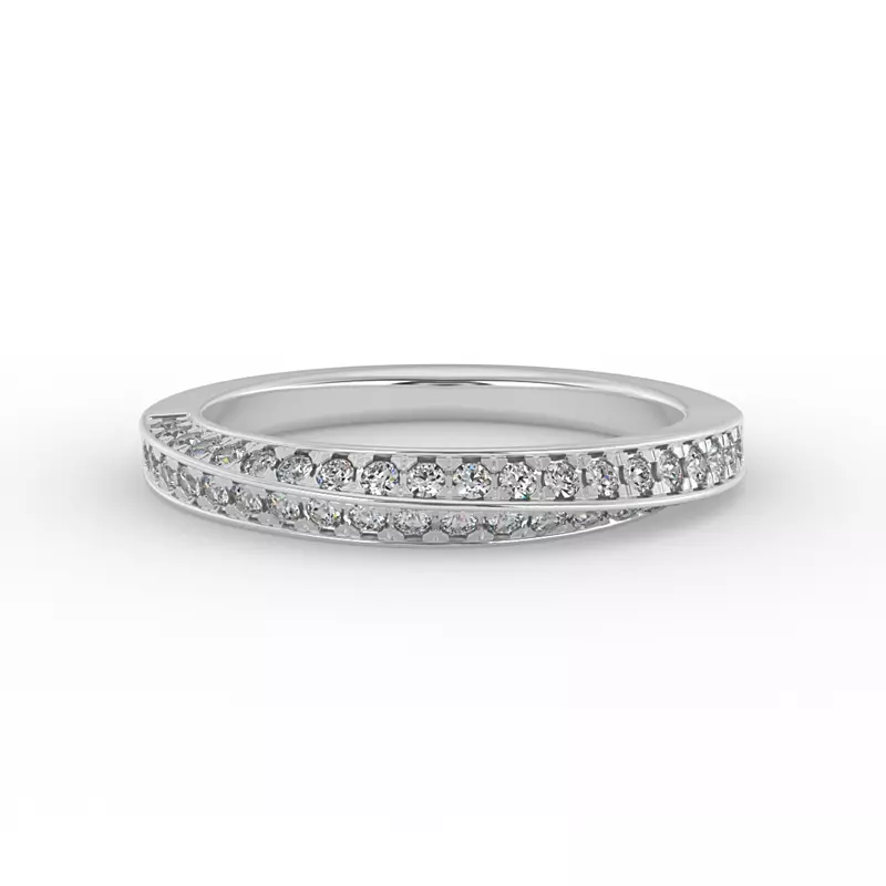 18K White Gold Journee Double-Row Pave Band