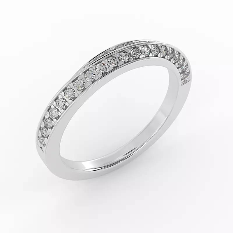 18K White Gold Journee Double-Row Pave Band