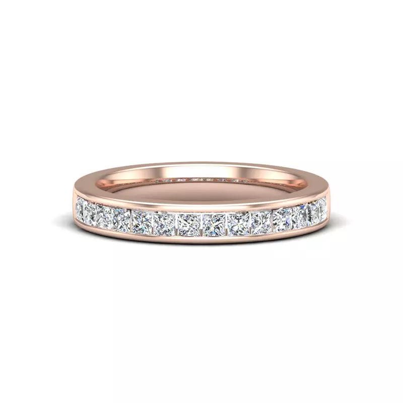 14K Rose Gold Noelle Channel-Set Princess-Cut Band