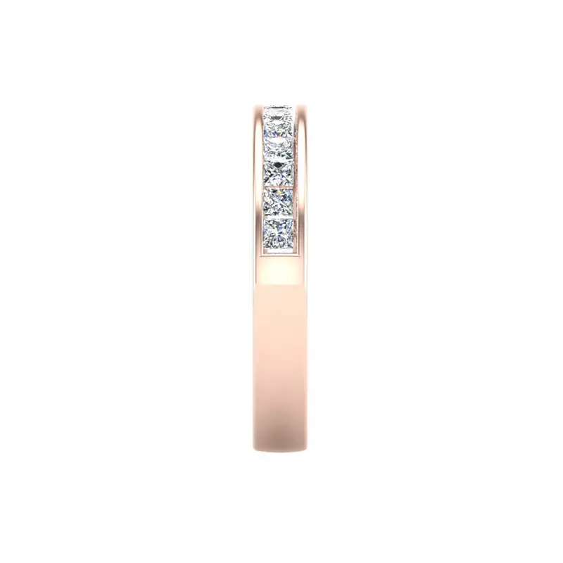 14K Rose Gold Noelle Channel-Set Princess-Cut Band