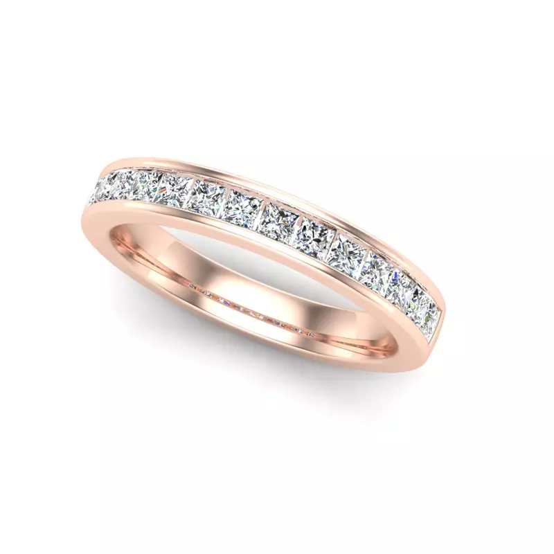 14K Rose Gold Noelle Channel-Set Princess-Cut Band