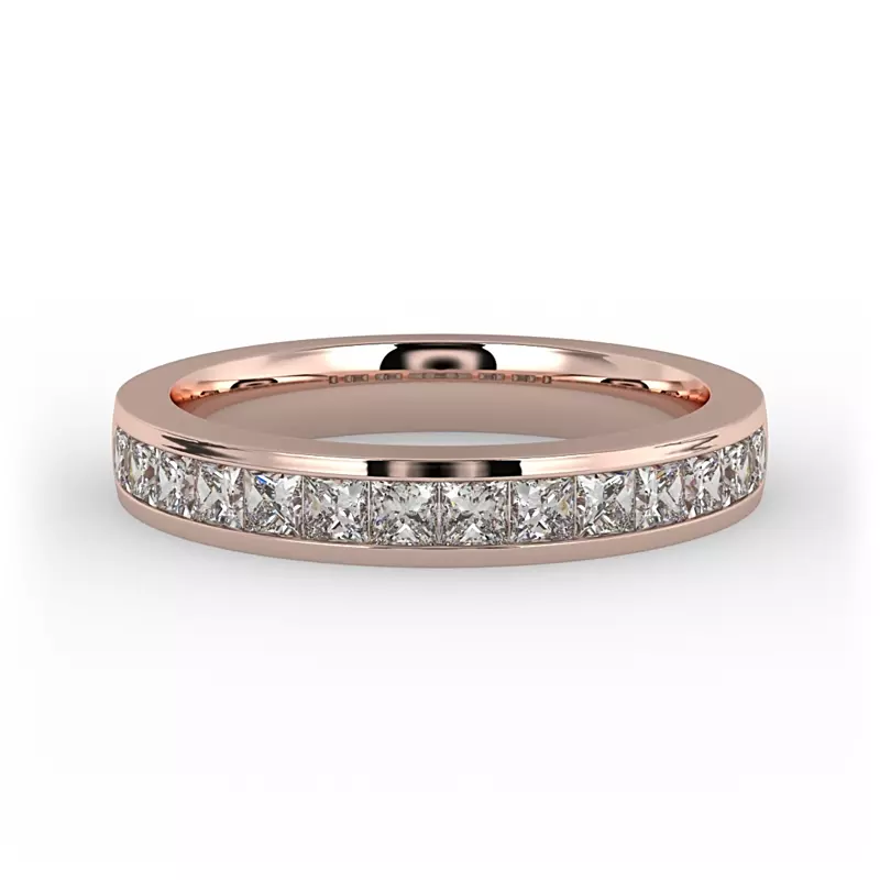 14K Rose Gold Noelle Channel-Set Princess-Cut Band