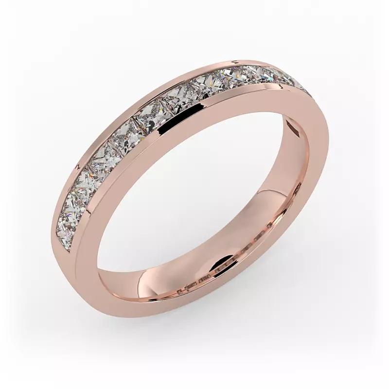14K Rose Gold Noelle Channel-Set Princess-Cut Band