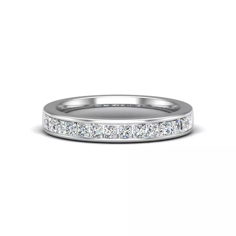 18K White Gold Noelle Channel-Set Princess-Cut Band
