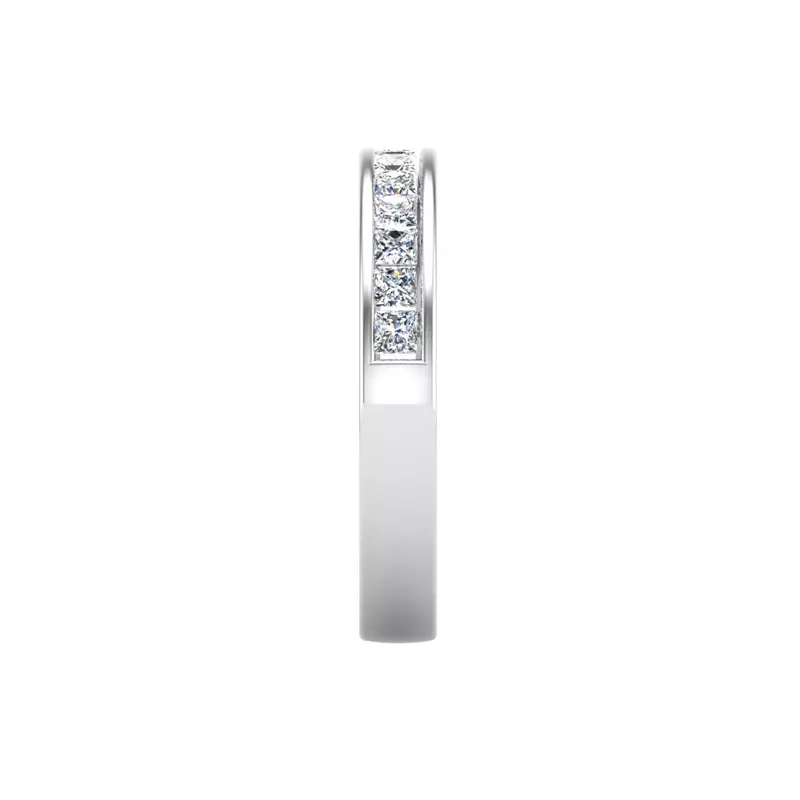 18K White Gold Noelle Channel-Set Princess-Cut Band