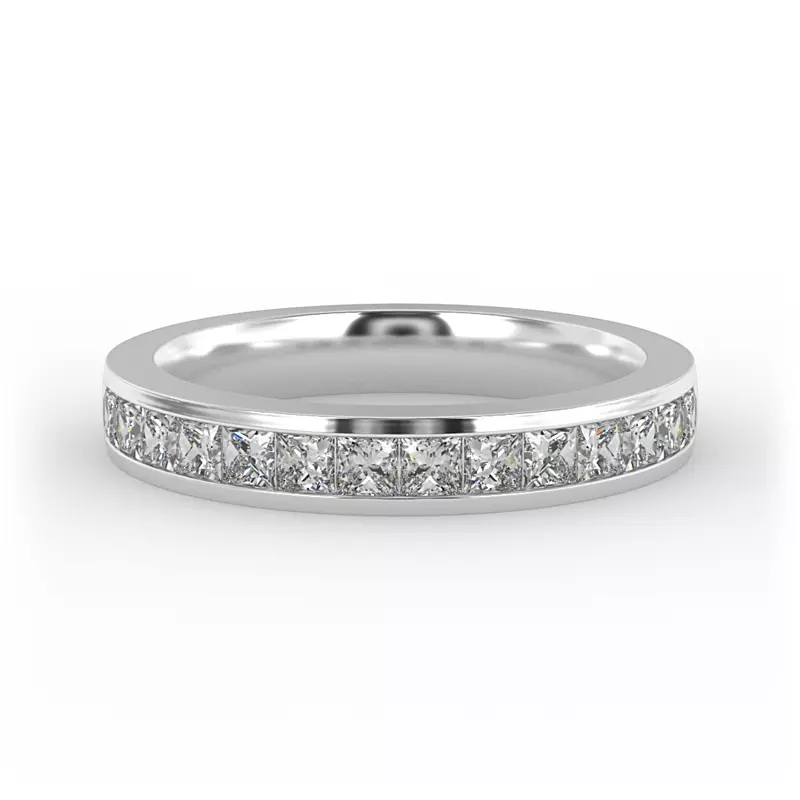 18K White Gold Noelle Channel-Set Princess-Cut Band