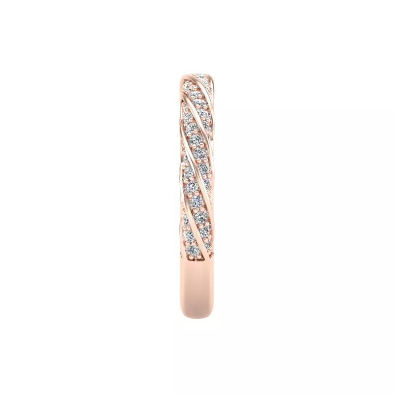 14K Rose Gold Rosa Spiral Pave Band