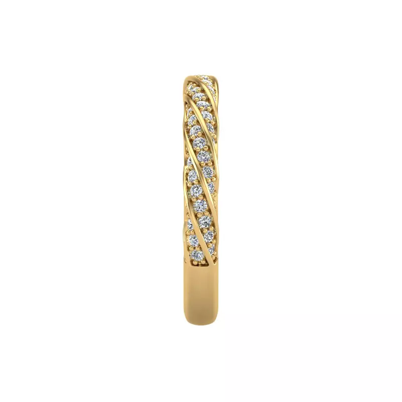 14K Yellow Gold Rosa Spiral Pave Band