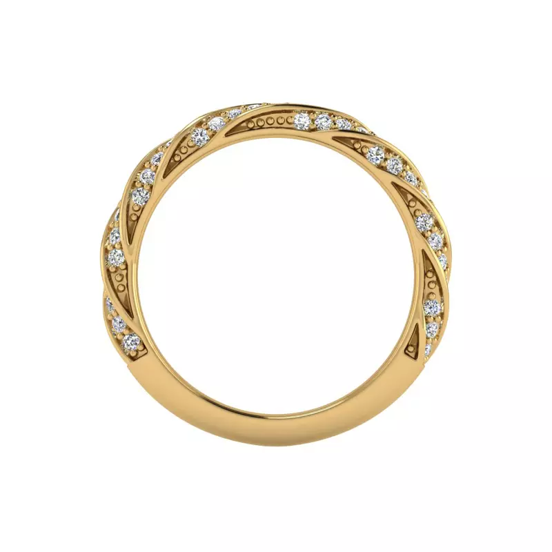 14K Yellow Gold Rosa Spiral Pave Band