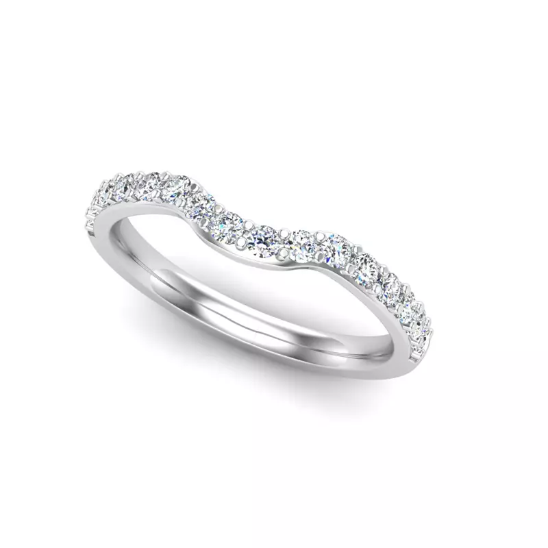 14K White Gold Annie Pave Band