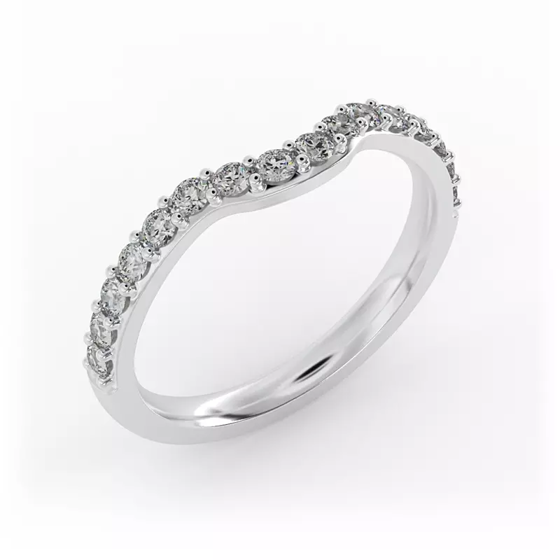 14K White Gold Annie Pave Band