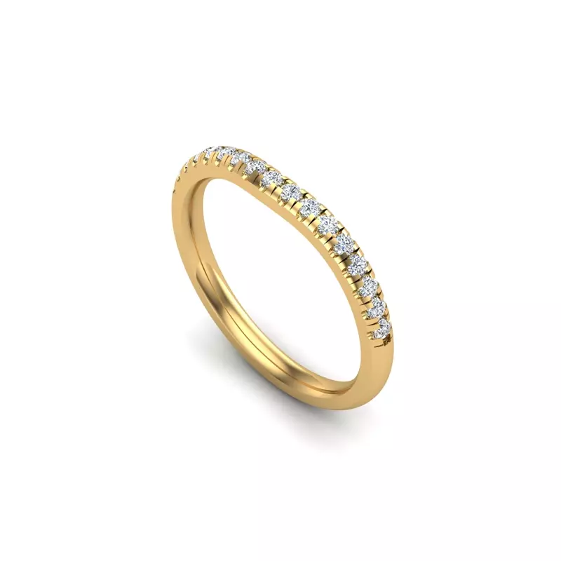 14K Yellow Gold Cali Pave Band