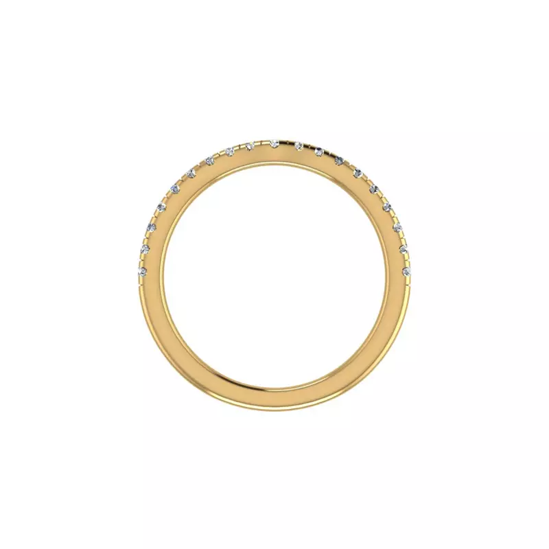 14K Yellow Gold Lily Pave Band