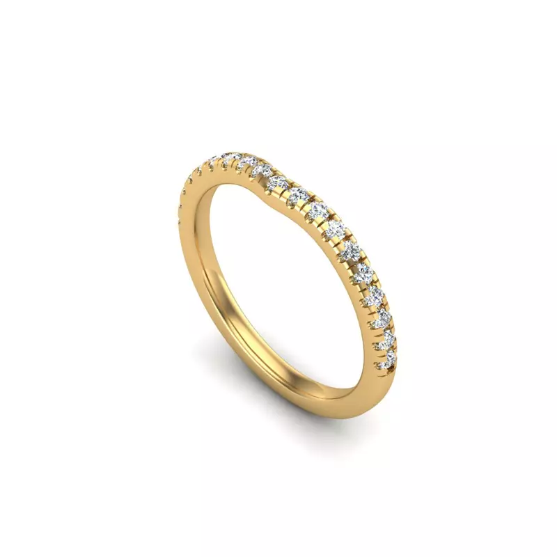 14K Yellow Gold Lily Pave Band