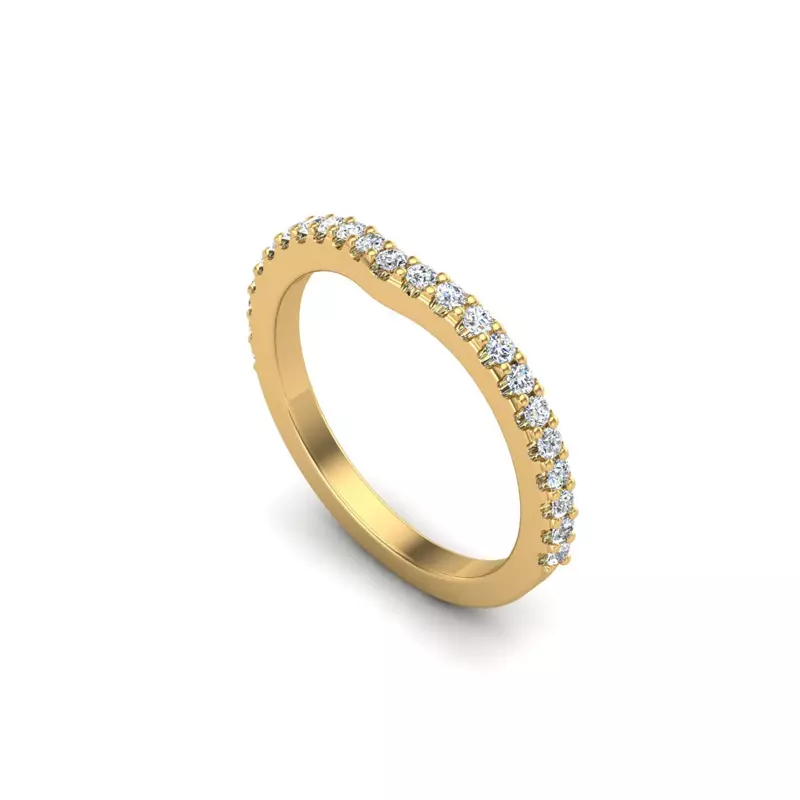 14K Yellow Gold Sage Pave Band