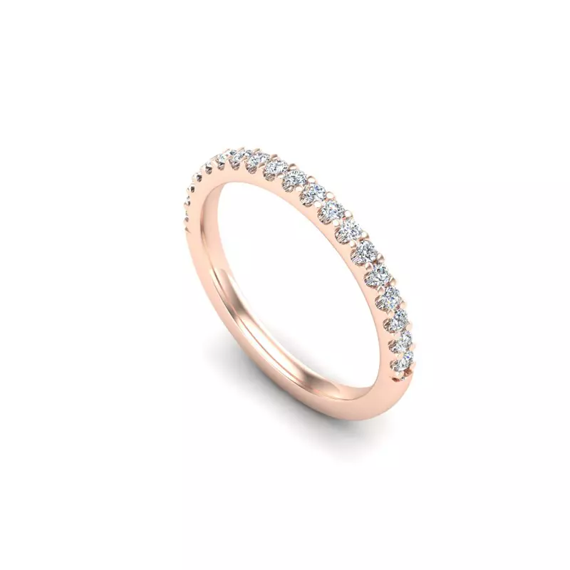 14K Rose Gold Aspen Pave Band
