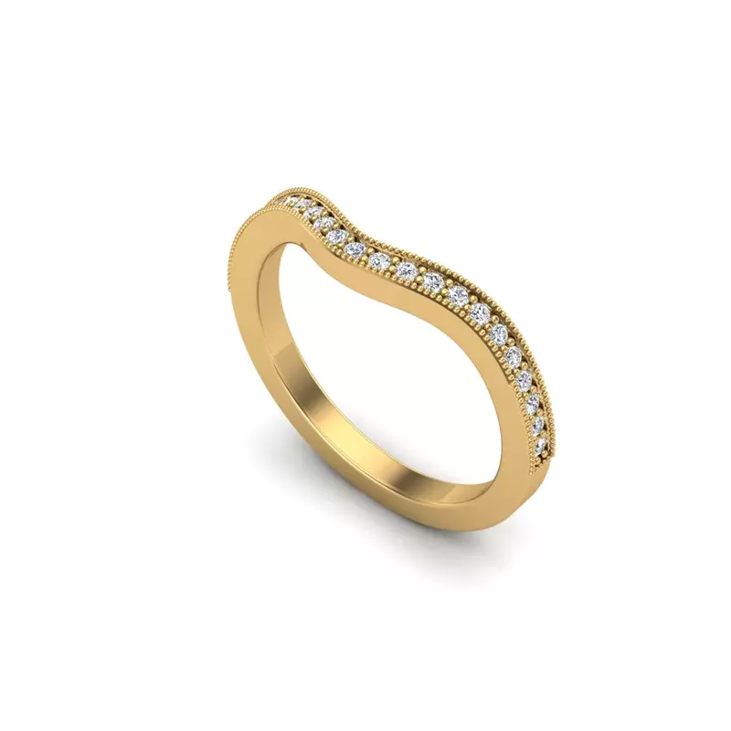 14K Yellow Gold Lila Pave Band