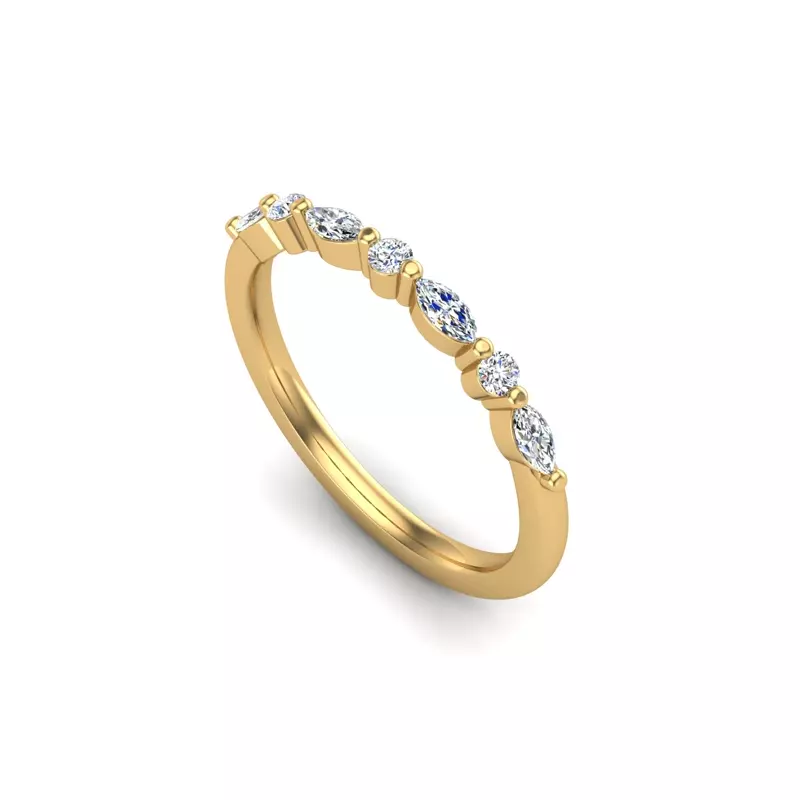 18K Yellow Gold Rachel Pave Band