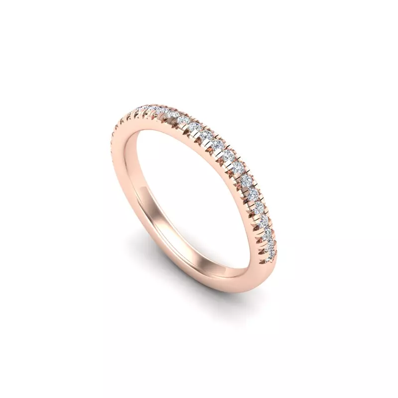 14K Rose Gold Trinity Pave Band
