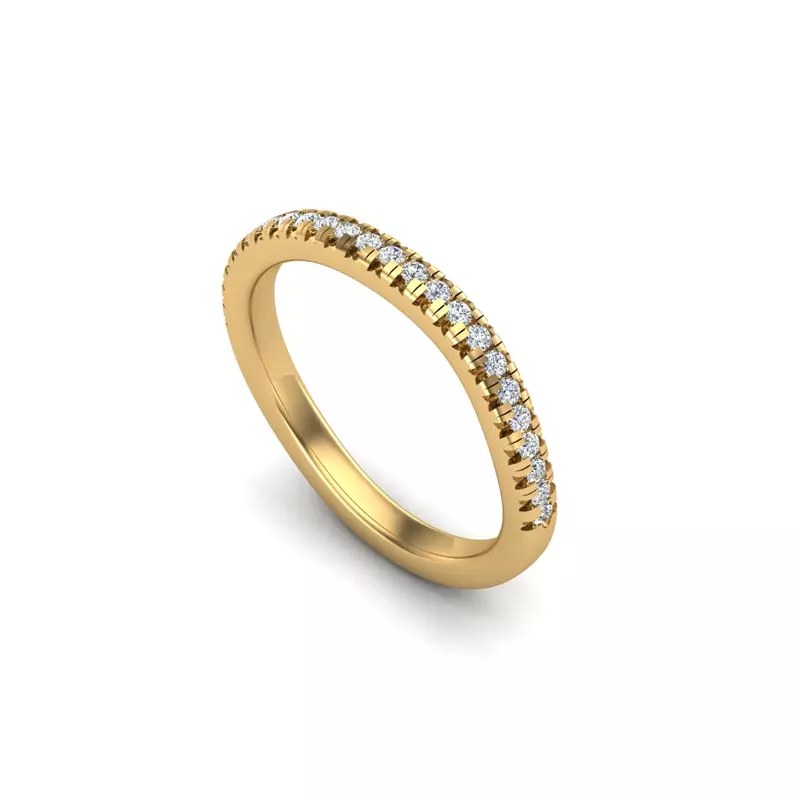 14K Yellow Gold Trinity Pave Band