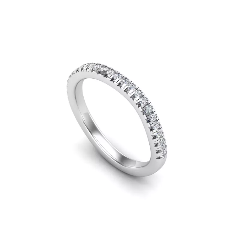 18K White Gold Trinity Pave Band