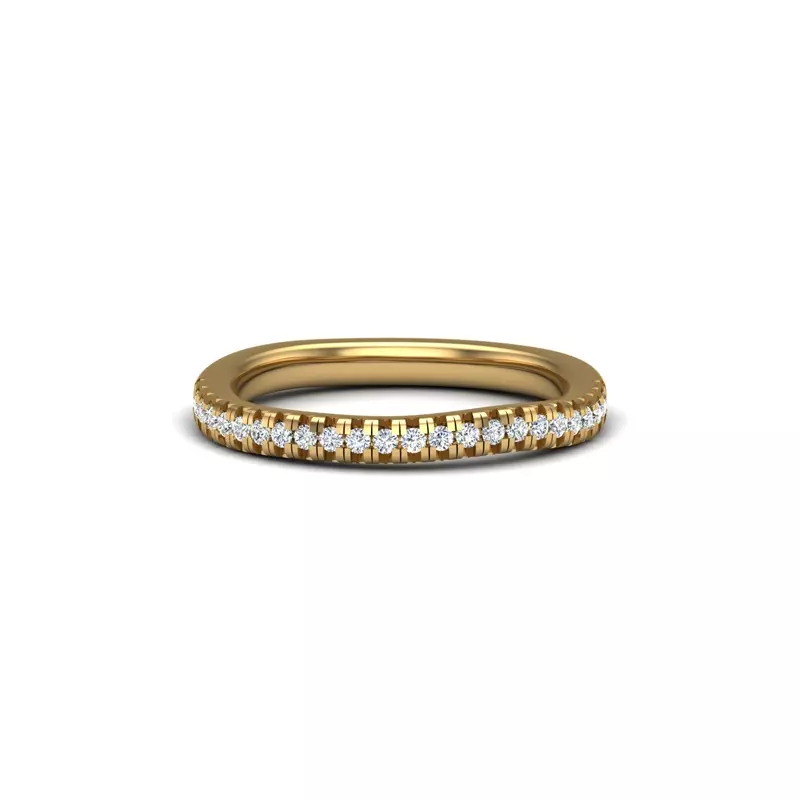 18K Yellow Gold Trinity Pave Band