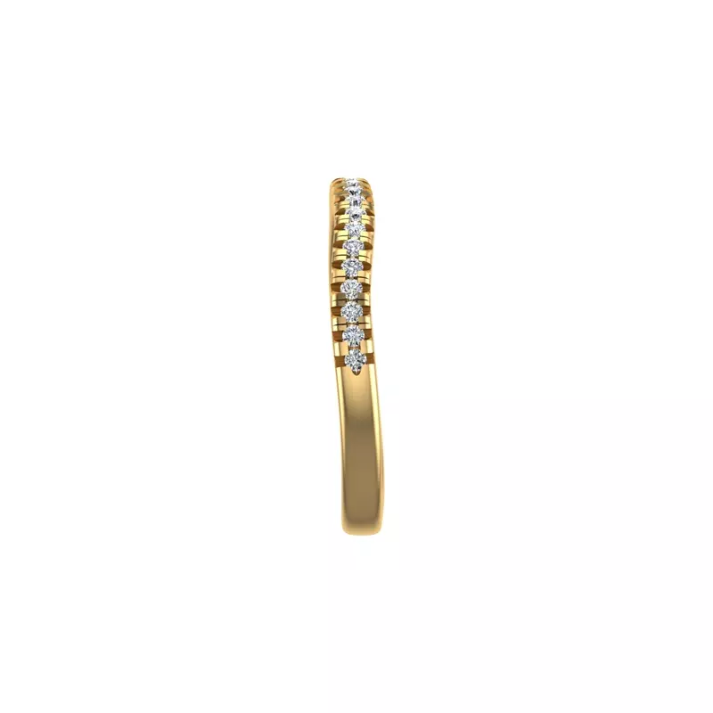18K Yellow Gold Trinity Pave Band