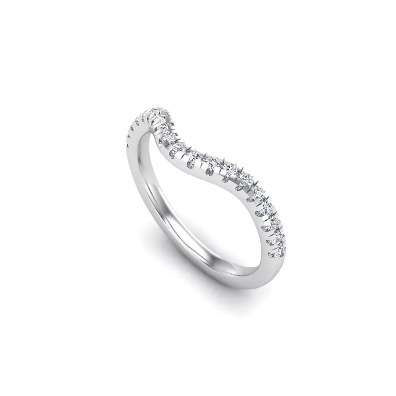 14K White Gold Mariah Pave Band