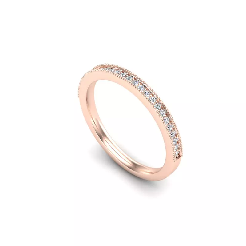 14K Rose Gold Have Pave Band