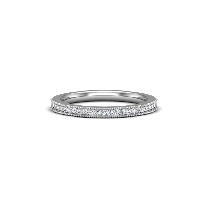 14K White Gold Have Pave Band