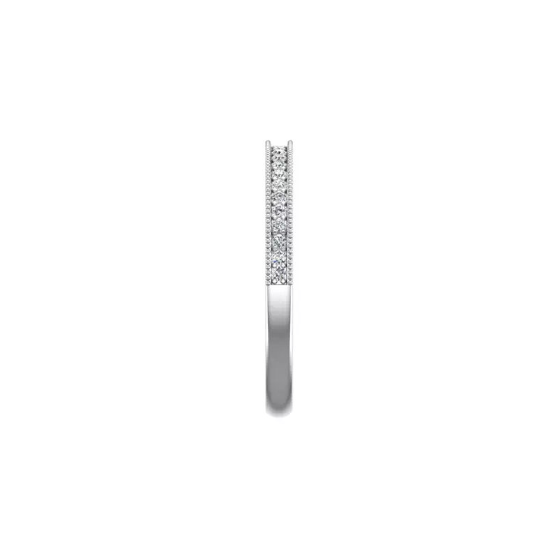 14K White Gold Have Pave Band