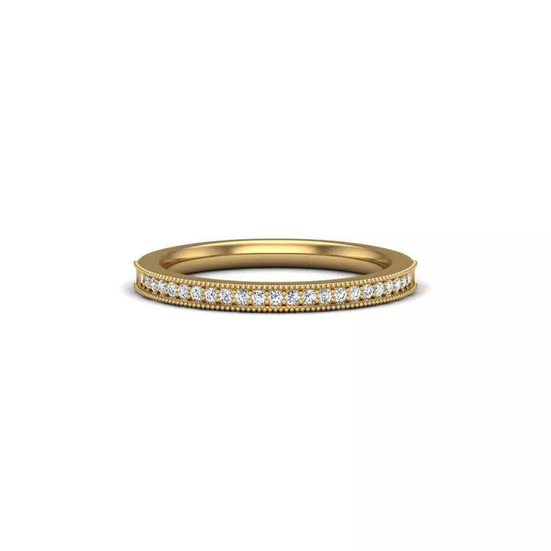 18K Yellow Gold Have Pave Band