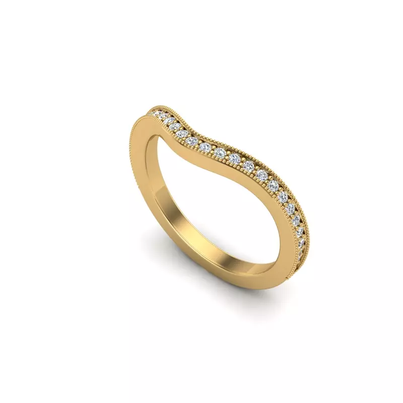 14K Yellow Gold Gracelynn Pave Band