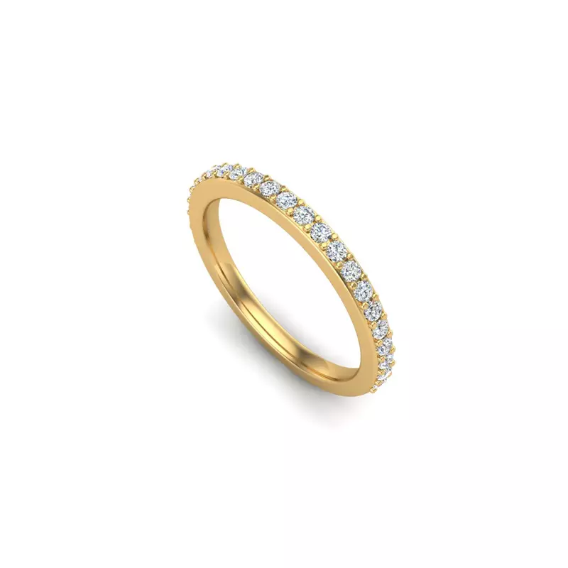 14K Yellow Gold Paislee Pave Band
