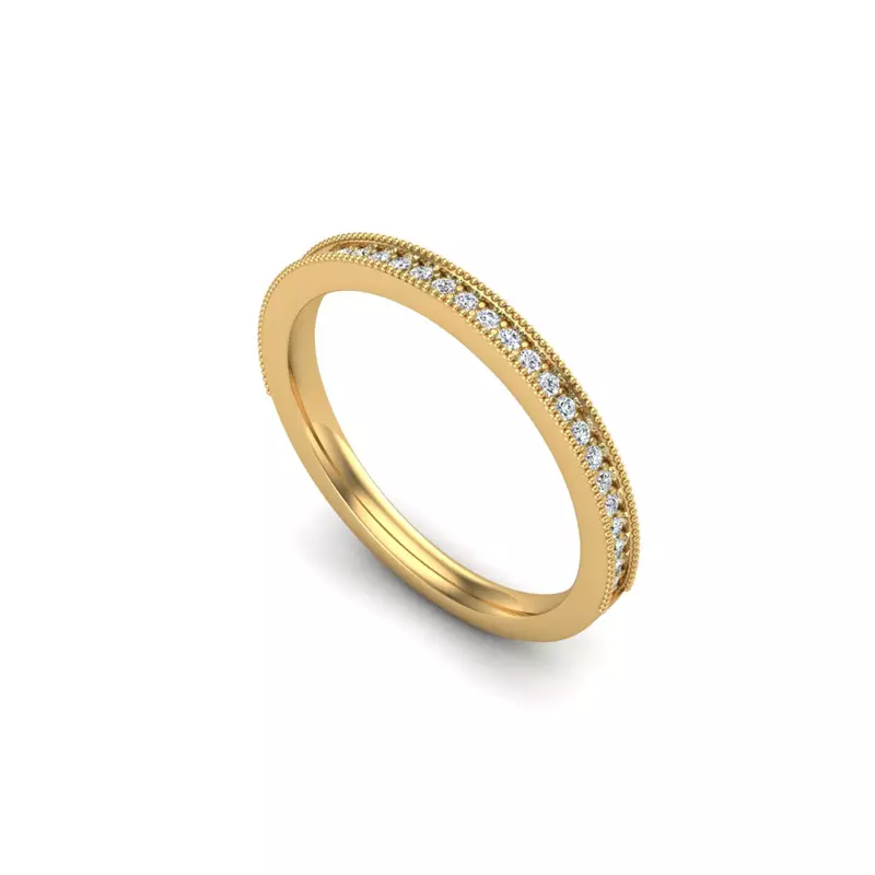 18K Yellow Gold Zuri Pave Band
