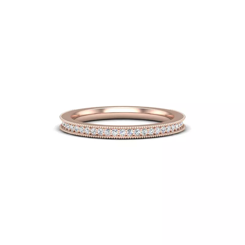 Ryleigh Milgrain Pave Band