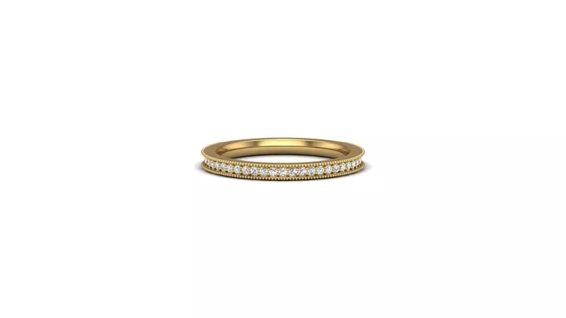Ryleigh Milgrain Pave Band