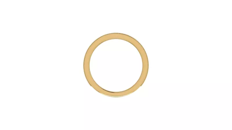 14K Yellow Gold Ryleigh Milgrain Pave Band