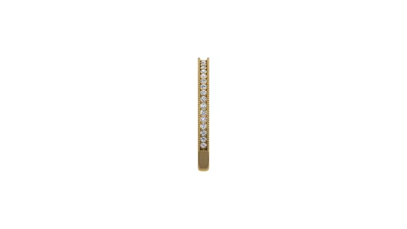 18K Yellow Gold Ryleigh Milgrain Pave Band