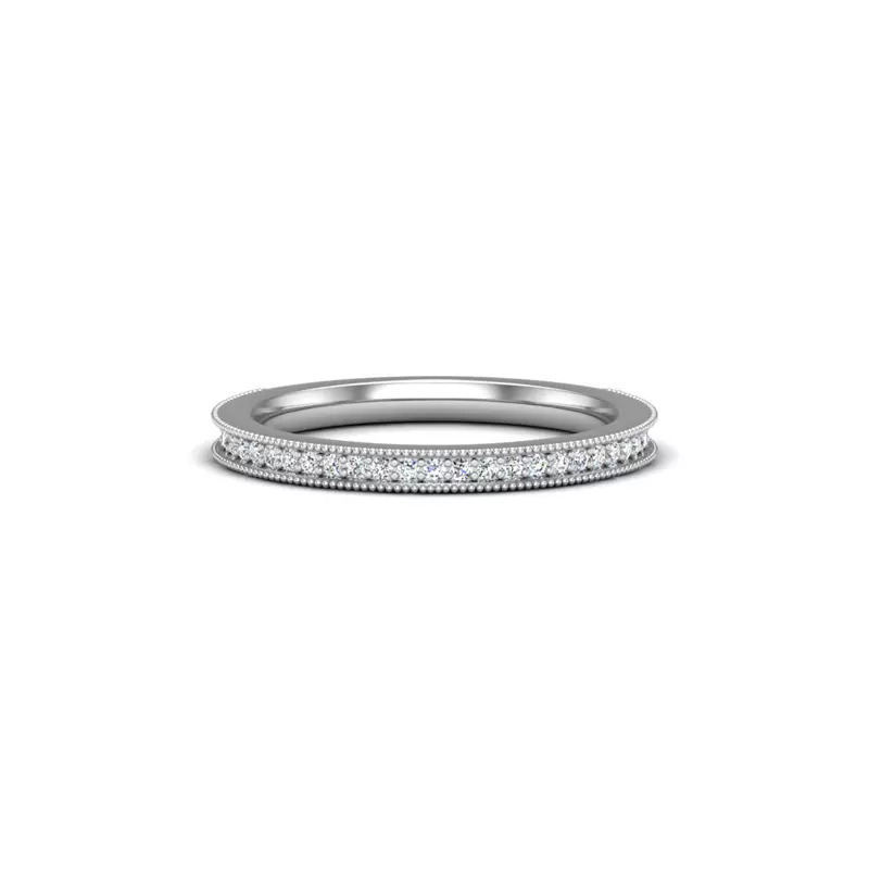 Platinum Ryleigh Milgrain Pave Band
