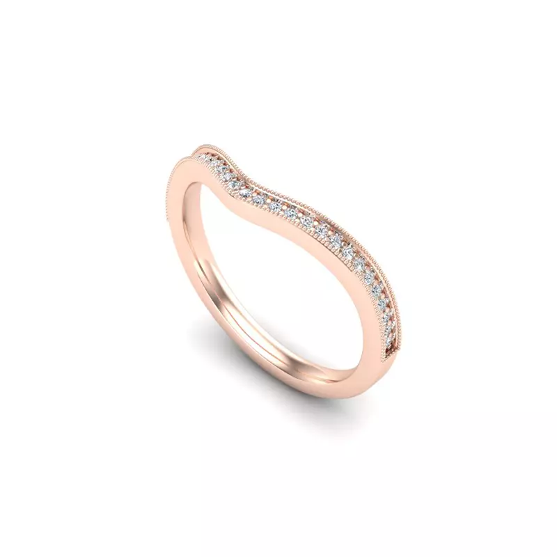 14K Rose Gold Lilith Pave Band