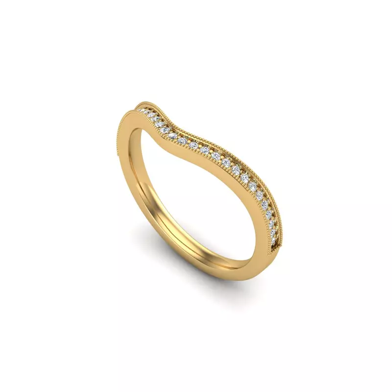 18K Yellow Gold Lilith Pave Band