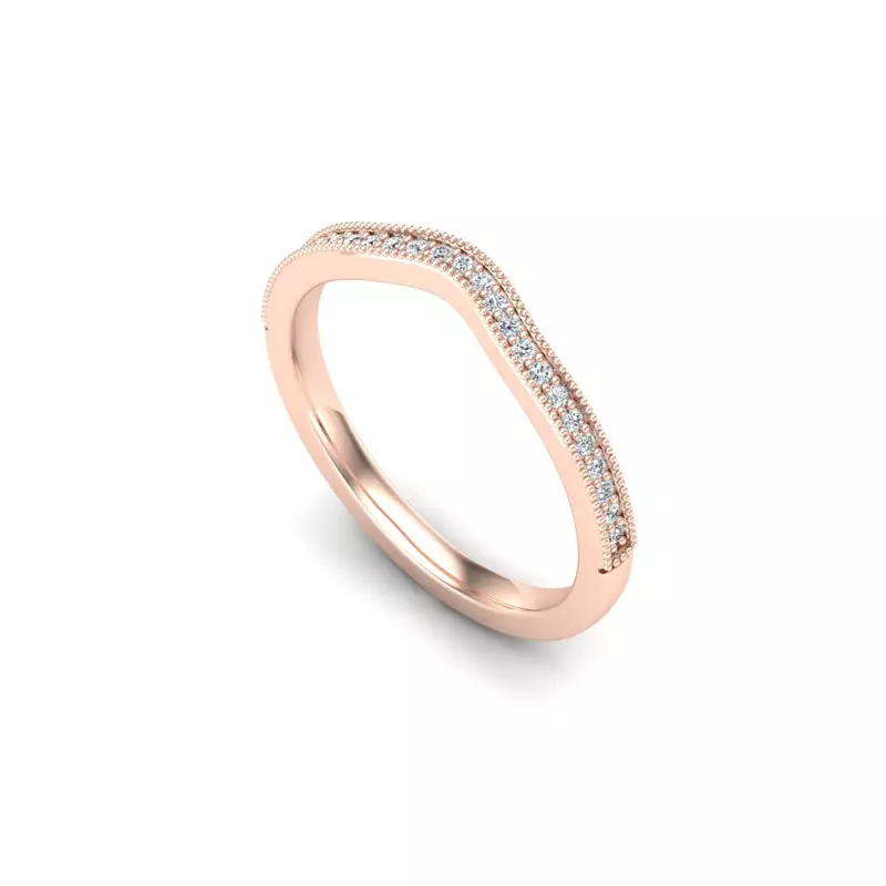 14K Rose Gold Logan Pave Band