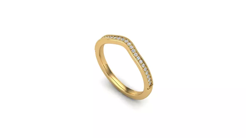 18K Yellow Gold Logan Pave Band