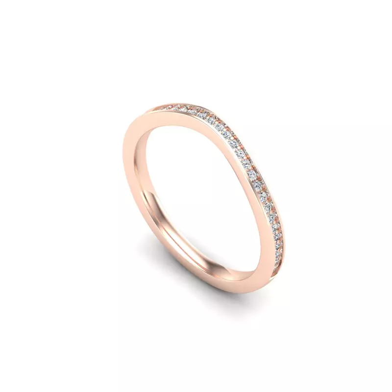 14K Rose Gold Harlow Pave Band