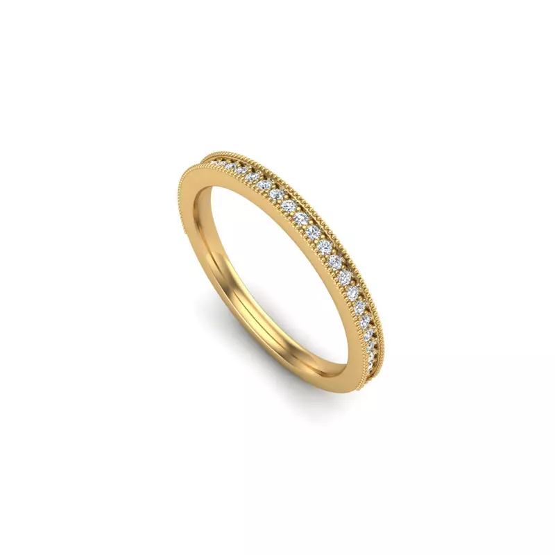 18K Yellow Gold Heidi Pave Band